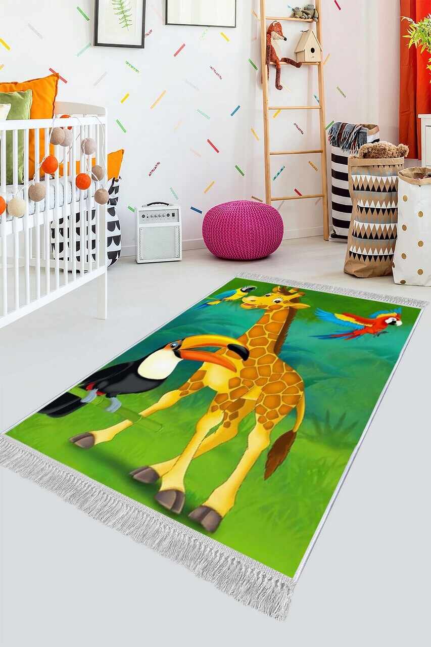 Covor de hol, ELS536, 80x150 cm, Catifea, Multicolor