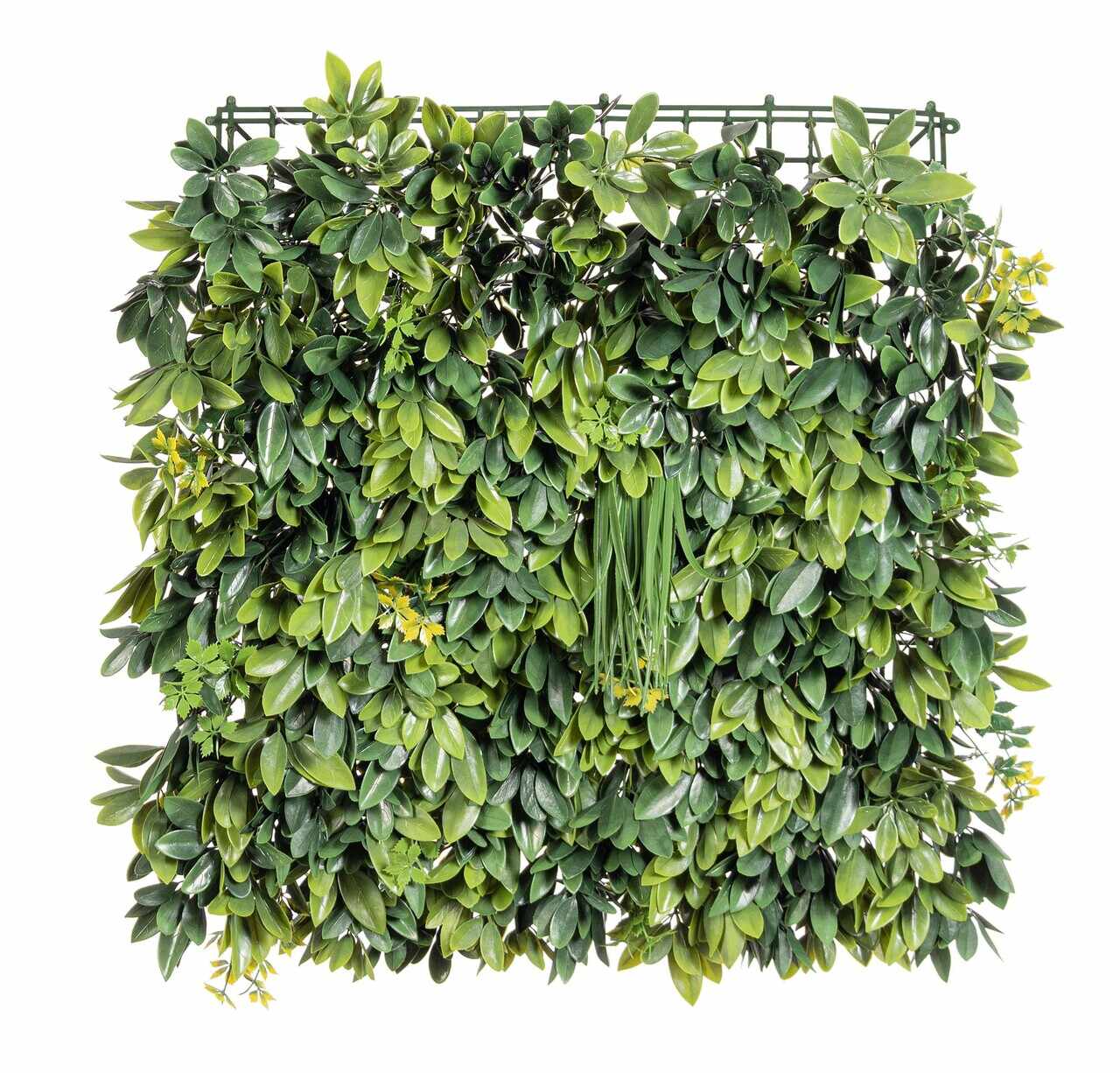 Panou verde artificial / gradina verticala artificiala Synthetic Wall Mix W-Flowers, Bizzotto, 50x50 cm, verde